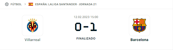 Resultado Villarreal Barcelona